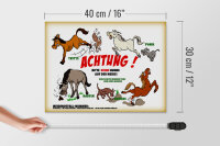 Holzschild Hinweis 40x30cm Achtung keine Hunde auf Weide