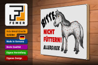 Holzschild Hinweis 40x30cm Bitte nicht füttern Pferd