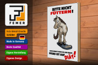 Holzschild Hinweis 30x40cm bitte nicht füttern Pferd Diät