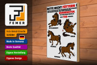 Holzschild Hinweis 30x40cm bitte nicht füttern Pferd krank