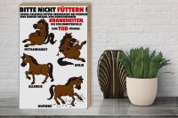 Holzschild Hinweis 30x40cm bitte nicht füttern Pferd krank