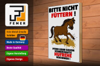 Holzschild Pferd 30x40cm nicht füttern schmerzhaft Hufrehe