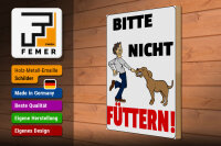 Holzschild Hinweis 30x40cm Tiere Bitte nicht füttern Hund