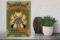 Holzschild Spruch 30x40cm habe hübsche Tochter bin Jäger