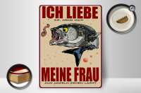 Holzschild Spruch 30x40cm wenn Frau mich Angeln lässt