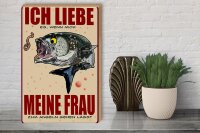 Holzschild Spruch 30x40cm wenn Frau mich Angeln lässt