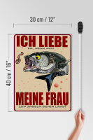 Holzschild Spruch 30x40cm wenn Frau mich Angeln lässt