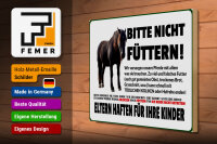 Holzschild Pferd 40x30cm bitte nicht füttern Eltern haften