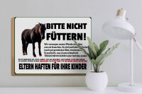 Holzschild Pferd 40x30cm bitte nicht füttern Eltern haften
