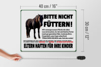 Holzschild Pferd 40x30cm bitte nicht füttern Eltern haften