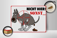 Holzschild Hinweis 40x30cm Hundehaufen nicht hier Sonst