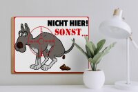 Holzschild Hinweis 40x30cm Hundehaufen nicht hier Sonst