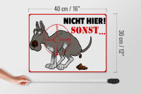 Holzschild Hinweis 40x30cm Hundehaufen nicht hier Sonst