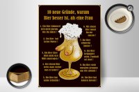 Holzschild Alkohol 30x40cm 10 Gründe Bier besser als...