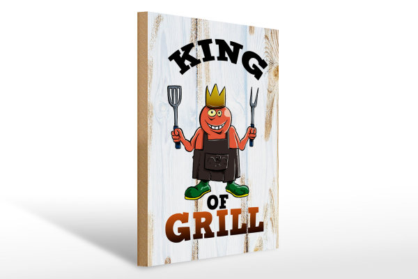 Holzschild Hinweis 30x40cm King of Grill