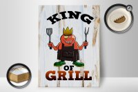 Holzschild Hinweis 30x40cm King of Grill