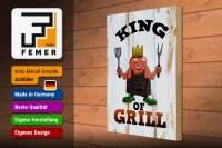Holzschild Hinweis 30x40cm King of Grill