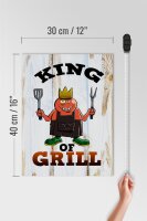 Holzschild Hinweis 30x40cm King of Grill