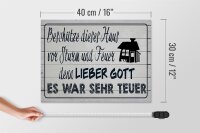 Holzschild Spruch 40x30cm beschütze dieses Haus vor Sturm