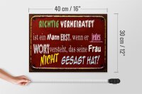 Holzschild Spruch 40x30cm Achtung Verheiratet ist Mann