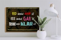 Holzschild Spruch 40x30cm red was wahr iss gar trink klar