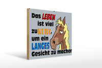 Holzschild Spruch 40x30cm das Leben ist zu kurz um Pferd