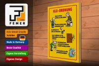 Holzschild Hinweis 30x40cm Klo Ordnung im Sitzen pinkeln