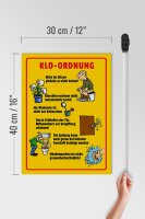 Holzschild Hinweis 30x40cm Klo Ordnung im Sitzen pinkeln