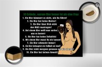 Holzschild Pinup 40x30cm 10 Gründe Bier besser als Frau
