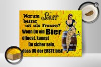 Holzschild Pinup 40x30cm Warum Bier besser ist als Frauen
