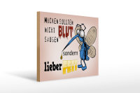 Holzschild Spruch 40x30cm Mücken sollten nicht Blut saugen