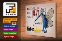 Holzschild Spruch 40x30cm Mücken sollten nicht Blut saugen