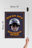 Holzschild Spruch 30x40cm Biker Opa wie ein normaler Opa