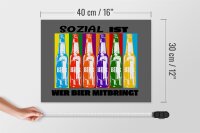 Holzschild Alkohol 40x30cm sozial ist wer Bier mitbringt
