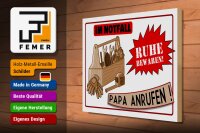 Holzschild Spruch 40x30cm Im Notfall Ruhe Papa anrufen