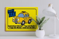 Holzschild Spruch 40x30cm Papa`s Taxi kostenlose Fahrten