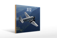 Holzschild Flugzeug 40x30cm JU 52 in der Luft