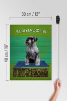 Holzschild Spruch 30x40cm Schnauzer Hund temperamentvoll