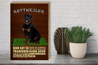 Holzschild Spruch 30x40cm Rottweiler Hund ungern allein