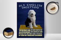 Holzschild Spruch 30x40cm Old English Sheepdog Hund