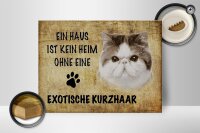 Holzschild Spruch 40x30cm exotische Kurzhaar ohne kein Heim