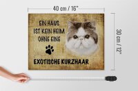 Holzschild Spruch 40x30cm exotische Kurzhaar ohne kein Heim