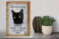 Holzschild Spruch 30x40cm Bombaykatze Katze Schild