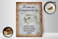 Holzschild Spruch 30x40cm britische Langhaarkatze Schild