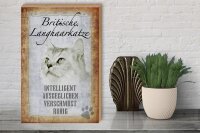 Holzschild Spruch 30x40cm britische Langhaarkatze Schild