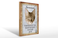 Holzschild Spruch 30x40cm Savannah Katze exotisch Schild