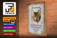 Holzschild Spruch 30x40cm Savannah Katze exotisch Schild
