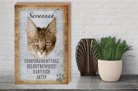 Holzschild Spruch 30x40cm Savannah Katze exotisch Schild