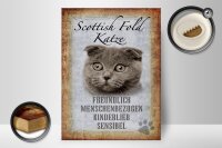 Holzschild Spruch 30x40cm Scottish Fold Katze Schild