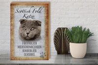 Holzschild Spruch 30x40cm Scottish Fold Katze Schild